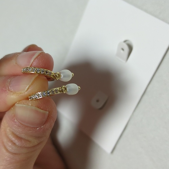 Ana Luisa Rachel Pearl Drop Hoops - Picture 2 of 6